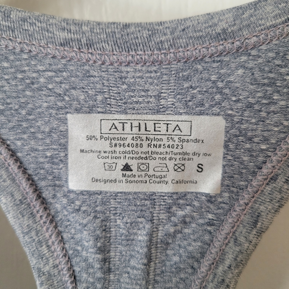 Athleta Fast Track Ruched Racerback Tank Top Gray Size Small - Picture 3 of 5